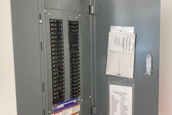 view of electrical panel